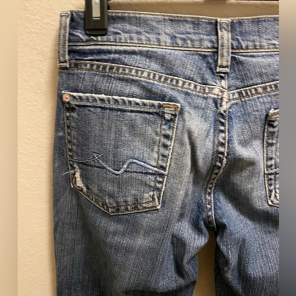 7 For All Mankind Distressed Bootcut Jeans - Picture 6 of 10